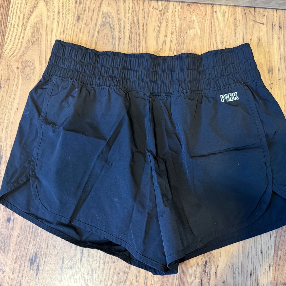 PINK Victoria's Secret Black Elastic-Waist Athletic Shorts
